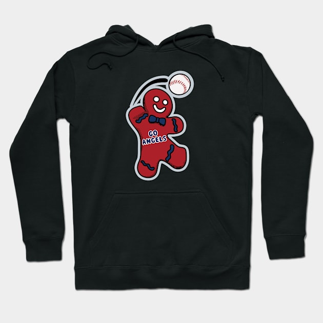 Los Angeles Angels Gingerbread Man Hoodie by Rad Love